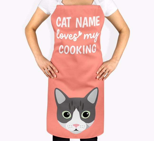 {dogsName} Loves My Cooking : Personalised {breedShortName} Apron 